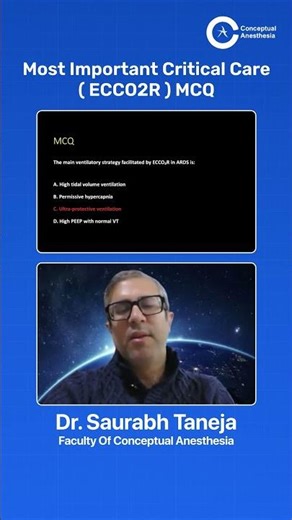 High-Yield Critical Care MCQs by Dr. Saurabh Taneja | Anesthesia Residency #short