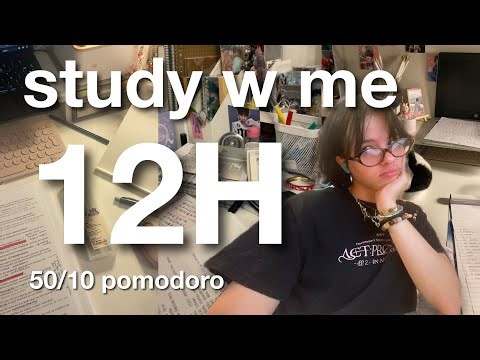 study with me live: 10 hours (real sounds, no music, 50/10 pomodoro technique) 🌷