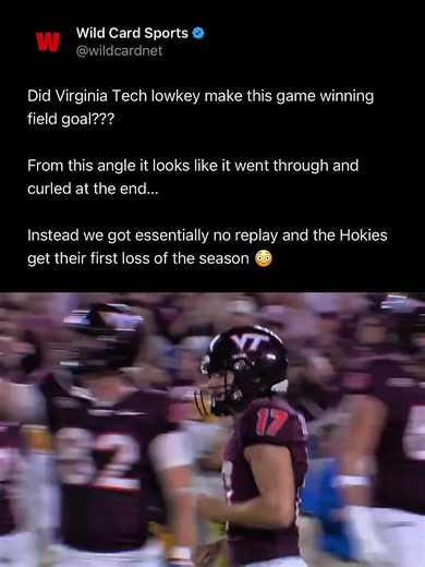 Did Virginia Tech just get ROBBED of this game winning kick? 😳 #collegefootball #virginatechfootball