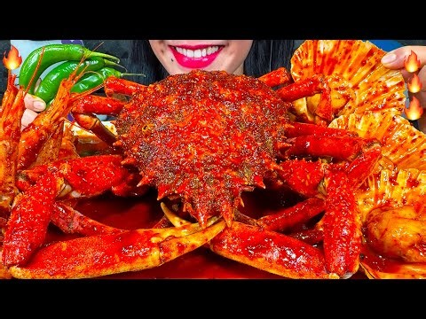 ASMR SPICY SEAFOOD BOIL FAIL? *makanan laut pedas* 먹방 MUKBANG MASSIVE Eating Sounds