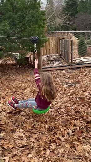 Backyard zip line action!