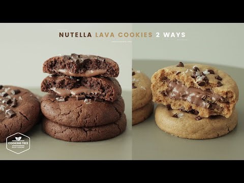 Nutella Lava Cookies 2 Ways Recipe | Soft & Moist Chocolate Chip Cookies