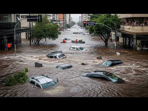 Chaos in Santa Catarina! Storm leaves cars submerged, streets turn into rivers, and causes destru...