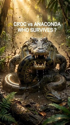 CROCODILE vs ANACONDA - Epic Jungle Battle | Minimal Safari #wildlife #animals#viralreels