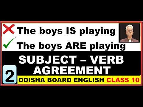 Class 10 English Grammar Subject Verb Agreement | BSE Odisha Board 🎯