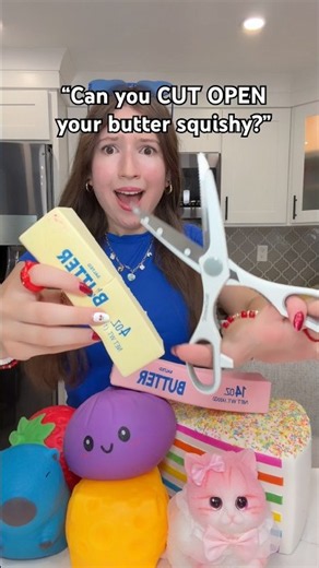 Finally CUTTING OPEN MY BUTTER SQUISHY! 😱✂️ *rip squishy*