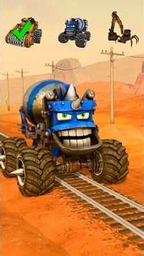 TRUCKS CONCRETE MIXER SHREDDER DRILL ROAD ROLLERS VS TRAIN! STOP TRAIN & SAVE CAT GMOD 3D ANIMATION