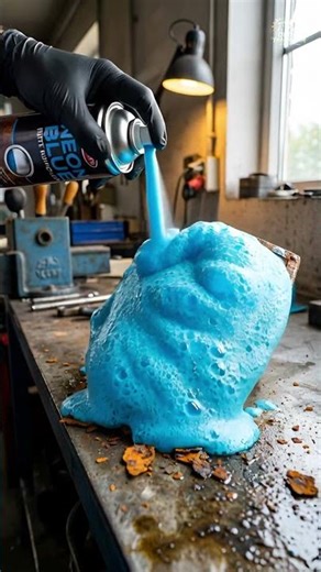 Rusty Small Shield Restoration – Neon Blue Chemical Reaction Cleans 100% Rust #Shorts