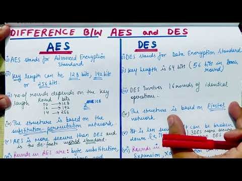 AES vs DES | difference between AES and DES | aes vs des in Cryptography and network Security