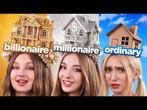 Rich vs Poor vs Giga Rich Girl! WE Built Luxury vs Cheap House