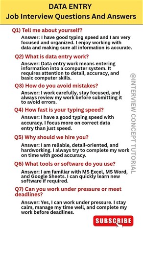 Data Entry Interview Questions | Easy Answers 🔥