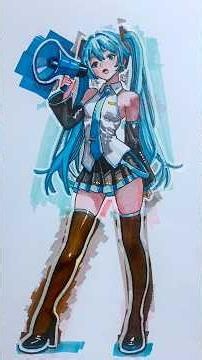 Miku is calling you 📢 Marker Fanart
