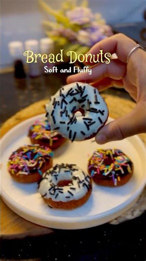 Mini Bread Donuts - Soft & Fluffy! 🍩#donutsrecipe #snackgoals #donuts #viral #shorts