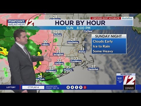WPRI 12 Weather Forecast 12/27/25: Tracking an Icy Mix to Rain Sunday Night