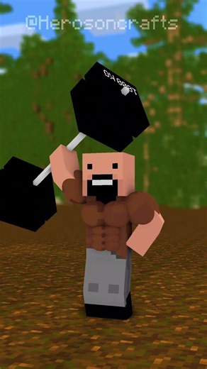 Grow Muscle Challenge with Herobrine minecraft Challenge #minecraft #animation #fypシ #shorts