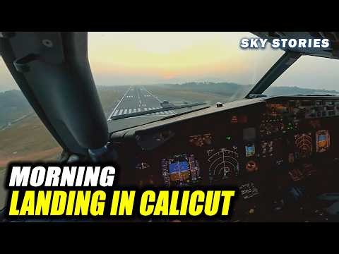 Boeing 737 Misty Landing at CALICUT | Cockpit View 4K