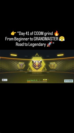 First time playing CODM…Now GRANDMASTER 🔥Day 41 grind 💀Road to Legendary startsnow 🚀#fps#codm#gaming
