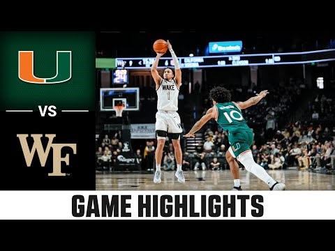 Miami vs. Wake Forest Game Highlights | 2025-26 ACC Men's Basketball