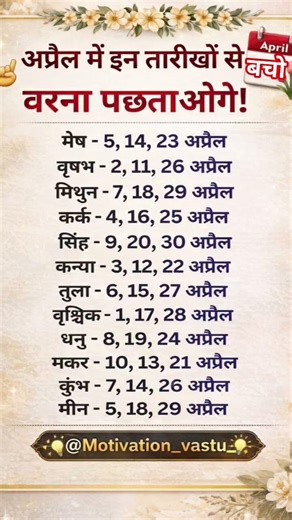 अप्रैल में इन तारीखों से बचो वरना पछताओगे #rashifal #astrology