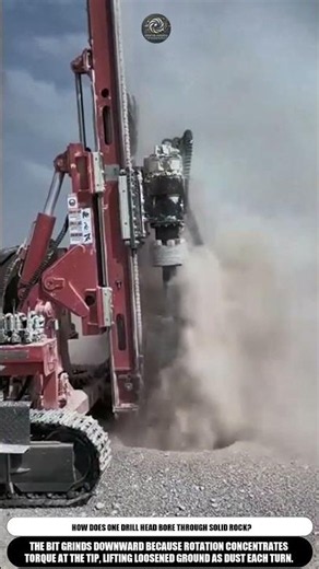 Rotary Drilling Rig Boring Through Solid Rock