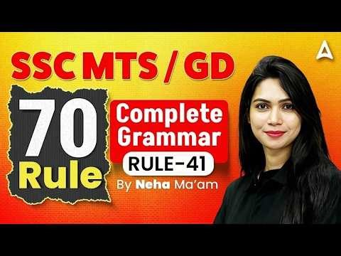 SSC MTS/GD English Classes 2026 | English Grammar | Rule 40 | SSC MTS, GD English by Neha Mam