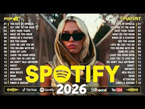 Spotify Pop Hits 2026 🌊 Miley Cyrus, The Weeknd, Dua Lipa, Ed Sheeran, Bruno Mars, Adele