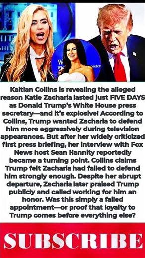 Kaitlan Collins EXPOSES Why Trump Reportedly FIRED Katie Zacharia After Just 5 Days!