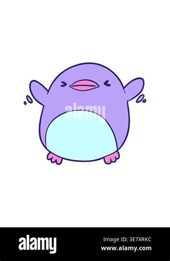 pressure popping animation of cute cartoon penguin flapping wings Stock Video Footage - Alamy