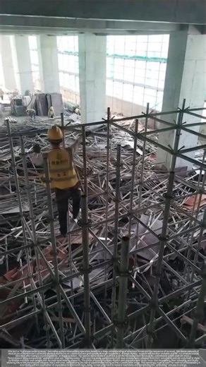 The moment the scaffolding was unloaded.