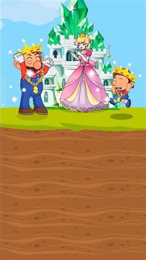 Poor Miner Peach vs Rich Miner Mario – Who Finds the Rare Treasure First? P5 #mario