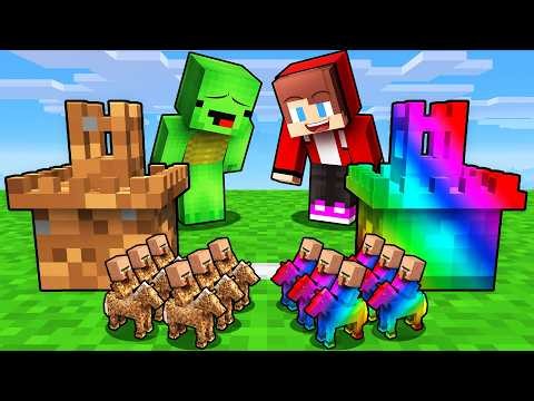 Mikey & JJ - POOR vs OP TINY BATTLE (Minecraft - Maizen)