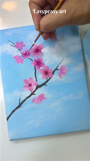 Cherry blossom painting/ Acrylic painting tutorial