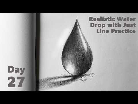 FREE 60-Day Drawing Course 🎨 - Day 27 | Realistic Waterdrop with Straight Lines