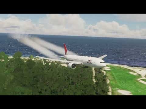 Scariest plane landing Japan Airlines Boeing 777 at Punta Cana Airport