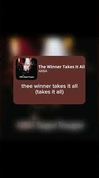 The Winner Takes It All - ABBA(lirik lagu) #liriklagu #laguviral #music #thewinnertakesitall #abba