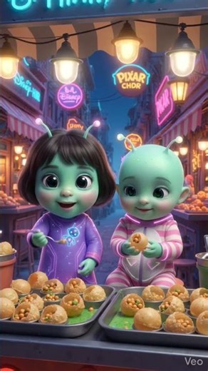 Alien Sisters First Time Eating Panipuri 👽🌶️ Funny Street Food Adventure