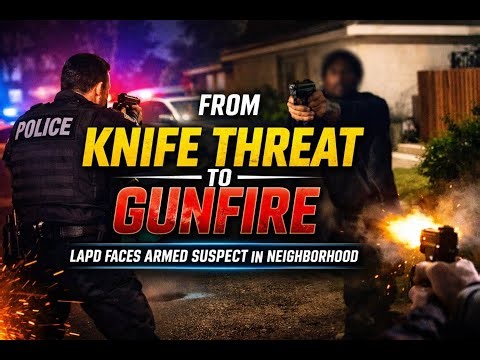 Knife Call Turns Deadly: Suspect Points Gun at LAPD Officers | Intense Police Shooting