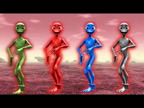 4 COLOR ALIEN DANCE 🟢🔴🔵⚫ | Green vs Red vs Blue vs Black Alien Dance Challenge 👽🔥