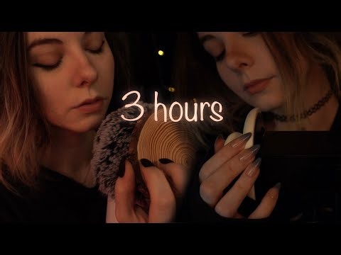 ASMR | 3 hours layered Ear Attention, Whispering, Mic Blowing & Wood Tapping - Deep Sleep Ambience