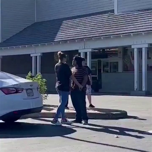 The bully hits a woman, but a man steps up and the coward runs away