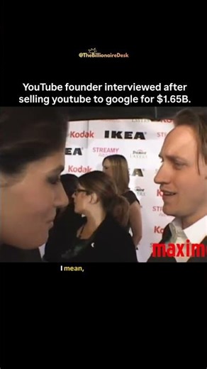 YouTube founder interviewed after selling youtube to google for $1.65B.