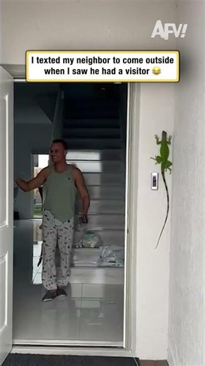 I texted my neighbor to come outside when I saw he had a visitor 😂