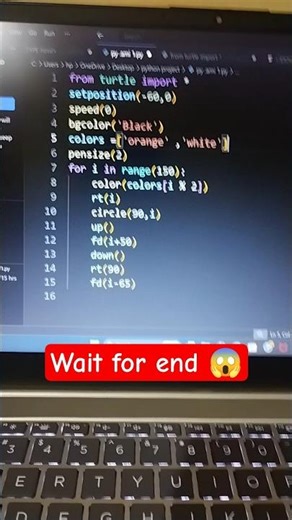 😱Python Turtle Graphics 😍 | Amazing Circle Art in VS Code | #coding #python #shorts #ytshorts
