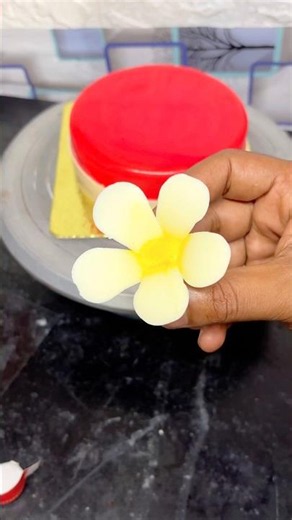 Super Shiny Red Mirror Glaze Cake Tutorial! ✨🎂 #shortsfeed #shorts #trending