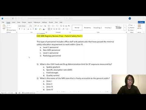 LIVE MRI Registry Review Prep - Patient Safety Part 1 (ARRT & ARMRIT)