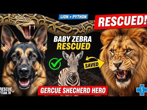 BABY ZEBRA ATTACKED BY LION AND PYTHON AT SAME TIME | GERMAN SHEPHERD SAVES LIFE 