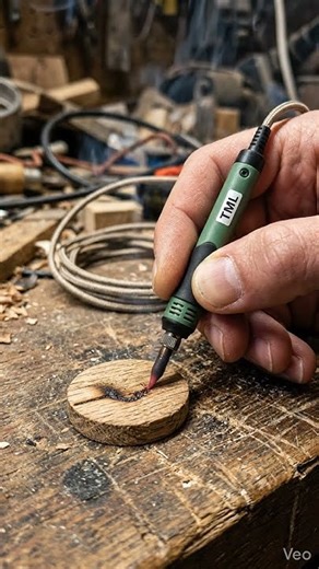 Tiny Wood Burner Draws on Wood #satisfying #microtools #miniature