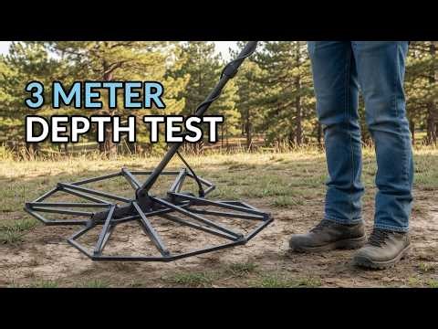 MP V3+ & Dual 20" L. 3 Meter deep metal detector depth test.