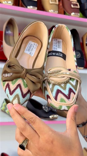 Ladies Premium Designer Flats | Multicolour Fabric, Bow & Statement Buckle ✨