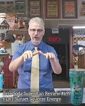FLRT Sunset Squeeze Energy Drink Zero Soda Super Fan Review 697 #flrt #sodapop #roadsoda #soda